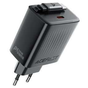 СЗУ Acefast A110 GaN With Retractable Cable Type-C PD30W (1USB-C) Black