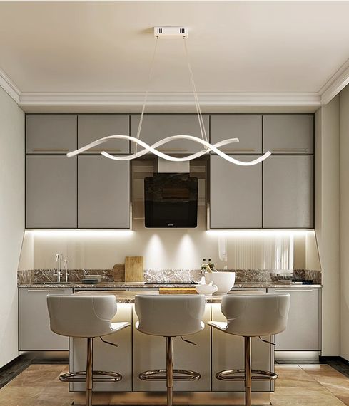 Люстра світлодіодна підвісна LED світильник для квартири на стелю лед 27452 Білий 25-100х14х103 см. | Зображення 8