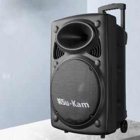 Портативная колонка Su-Kam BT 150D + 2 микрофона 12v\220v