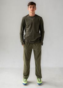 Костюм из лонгслива и штанов (олива)