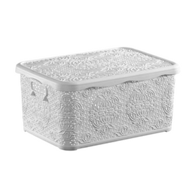 Кошик 5л з кришкою білий Lace ELIF
