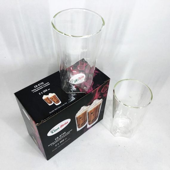 Чашка с двойными стенками для кофе Con Brio CB-8735-2, Чашка с двойным дном для латте NR-77 | Зображення 1