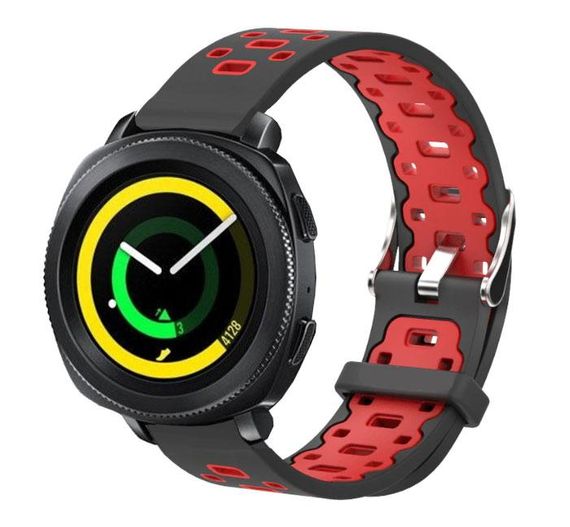 Спортивний ремінець Primo Perfor Classic для годинника Samsung Sport Gear SM-R600 - Black&Red