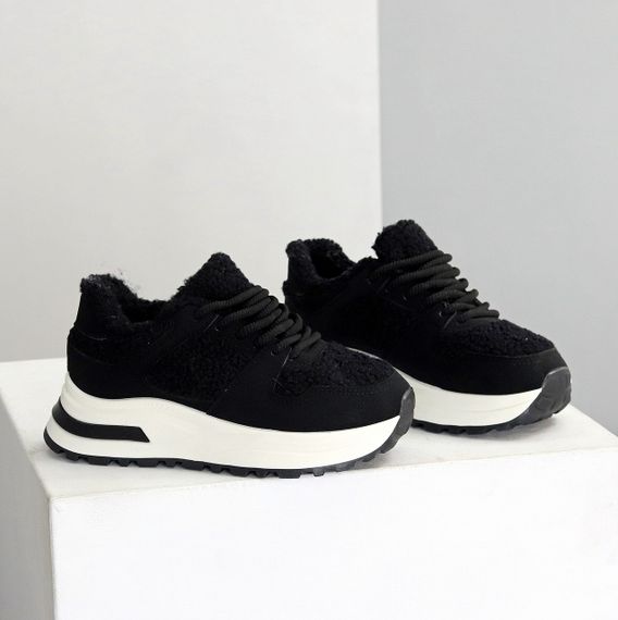 Молодежные теплые очаровательные черные кроссовки шок-цена | Зображення 2