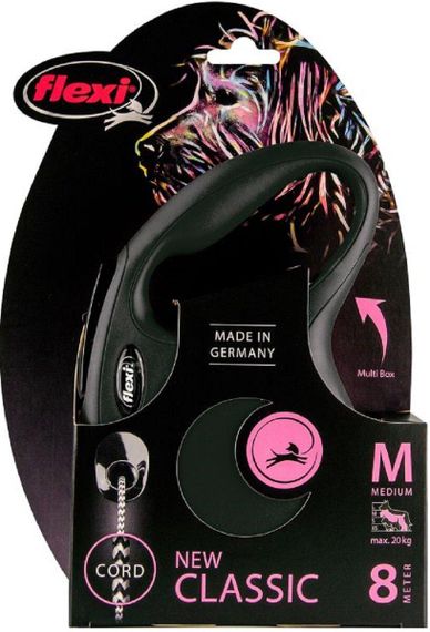 Повідець рулетка FLEXI New Classic M (8 m - 20 kg) чорний | Зображення 1