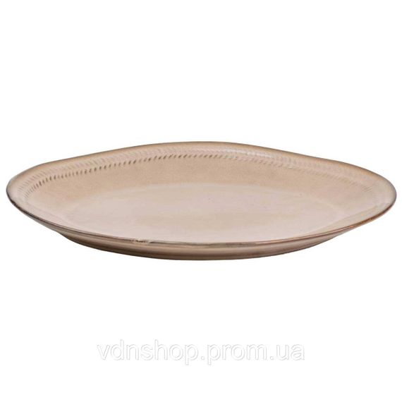 Блюдо сервировочное овальное 33.5х23 см фарфоровое, бежевое HP23380 | Зображення 1