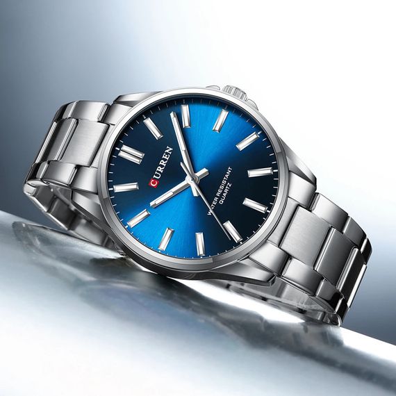 Чоловічий годинник Curren 9090 Silver-Blue | Зображення 3