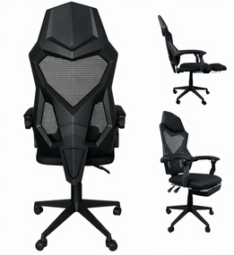 Комп'ютерне офісне крісло з підставкою для ніг Bonro B-918 чорне