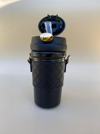 Термос непроливайка поїльник з трубочкою 480мл Чорний | Зображення 9