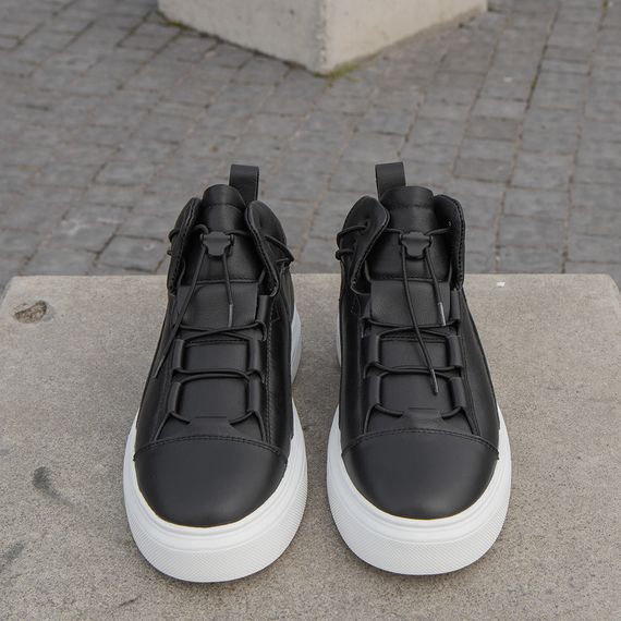 Черные кожаные ботинки для мужчин 40 41 42 43 44 45 размер | Зображення 8