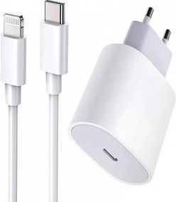 Зарядка USB-C 20W + Кабель USB-C to Lightning Power Adapter мережевий зарядний пристрій блок і кабель Білий
