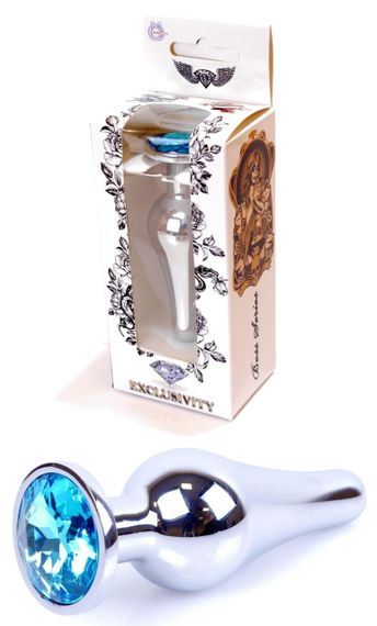 Анальний затор Boss Series - Jewellery Silver BUTT PLUG Light Blue, BS6400076 Sex Aura