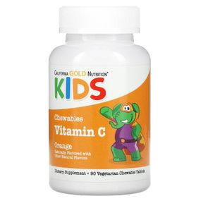 Вітамін C для дітей California Gold Nutrition Chewable Vitamin C for Children 90 Vegetarian Tablets (Orange)