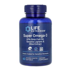 Super Omega-3 EPA/DHA Fish Oil Sesame Lignans &amp; Olive Extract Enteric Coated  - 60 softgels