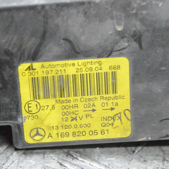 Фара передня ліва Mercedes A-Class W169 2004-2012 Фара ліва основна Мерседес в169 A1698200561 0301197201 | Зображення 5