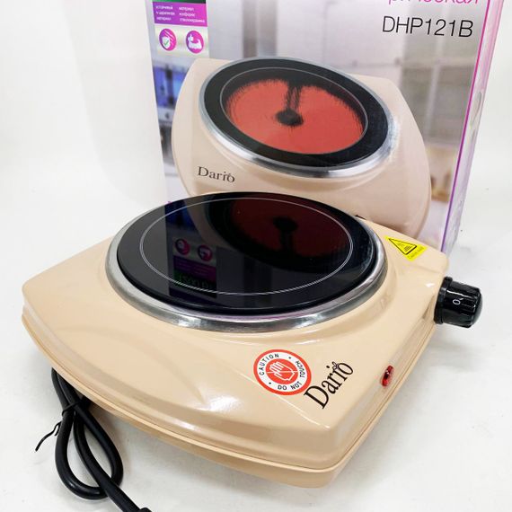 Маленькие электрические плиты DARIO DHP121B 1200 Вт, Кухонная плита электро для кухни GV-87 | Зображення 1