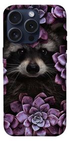 Чохол з картинкою Єнот у квітах для Apple iPhone 15 Pro (6.1")