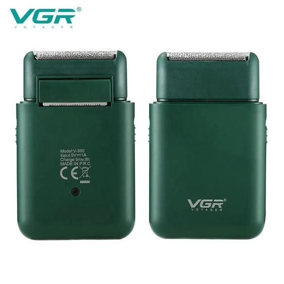 Аккумуляторная мужская мини электробритва VGR V-390 для бритья бороды и усов шейвер. LM-906 Цвет: зеленый | Зображення 5