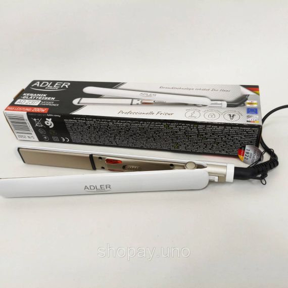 Выпрямитель для гладкости волос ADLER AD-2317 200Вт, Утюжок гофре плойка для укладки MB-93 | Зображення 1