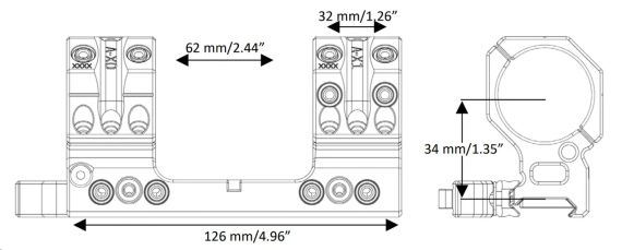 Моноблок Spuhr QDP-3006. d - 30 мм. High. Picatinny | Зображення 5