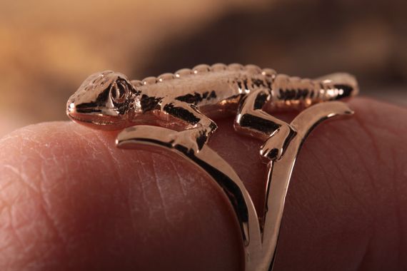 Кольцо с ящерицей из красного золота 20 | Зображення 1