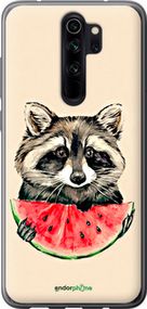 Чохол на Xiaomi Redmi Note 8 Pro Єнотик з кавуном "4605u-1783-2448"