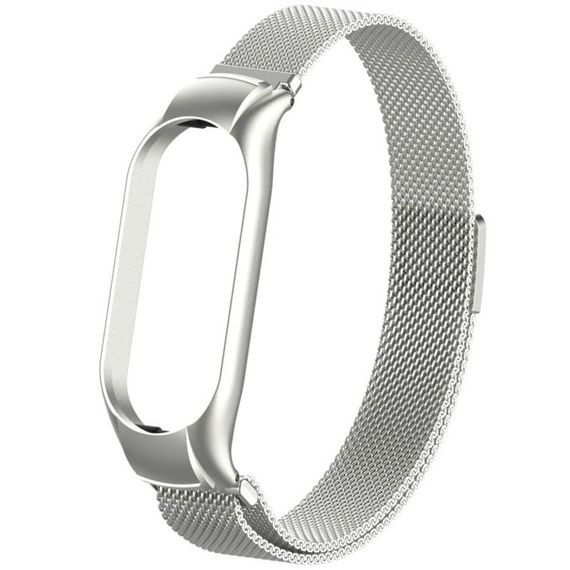 Ремешок Milanese Loop Design для Xiaomi Mi Band 5/6 Серебряный | Зображення 5