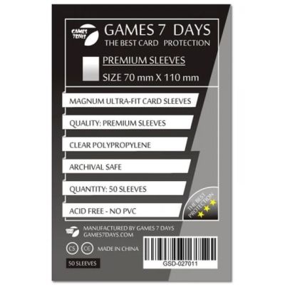 Протектор для карт Games7Days 70 х 110 мм, Magnum Ultra-Fit, 50 шт (PREMIUM) (GSD-027011)