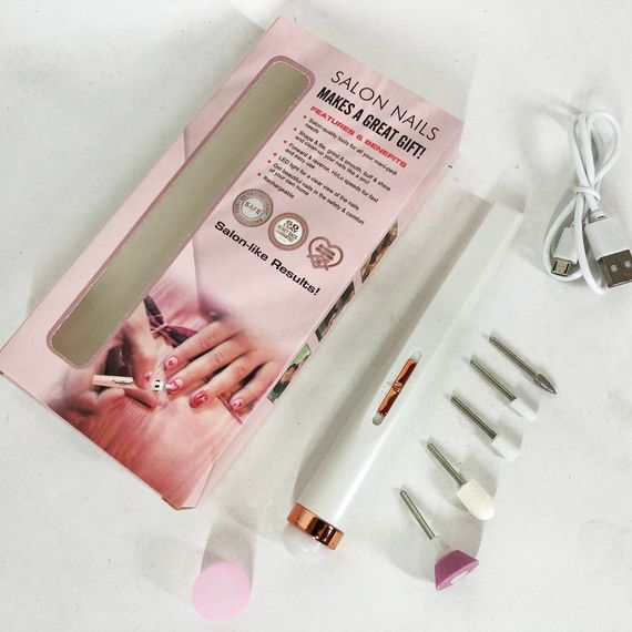 Фрезер для манікюру та педикюру Flawless Salon Nails, фрезер ручний для манікюру. XN-703 Колір: білий | Зображення 1
