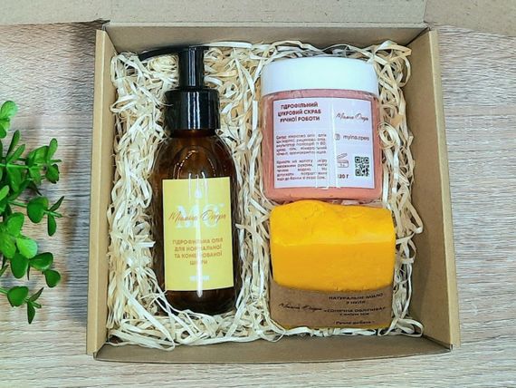 Набір "Традиції натуральної косметики". Гідрофільна олія для обличчя, скраб, мило з нуля | Зображення 1