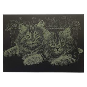 Гравюра А4 "Кошки" ГрА4-13з эконом вариант в пакете 29,7х21 см