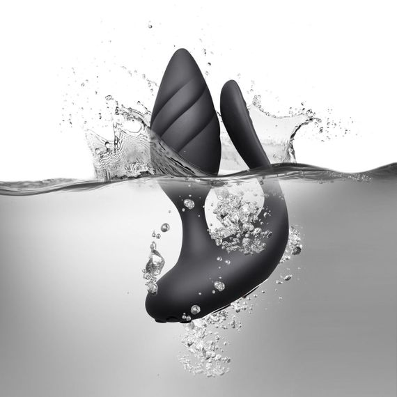 Анально-вагінальний вібратор для пар Rocks Off Cocktail Black, пульт ДК | Зображення 2