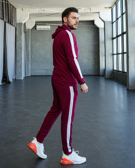 Костюм Лампас весна бордово-белый S M | Зображення 2