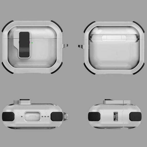 Футляр протиударний Locking Button для навушників Airpods 3 White | Зображення 2