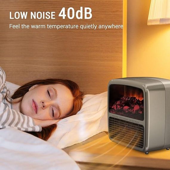 Обогреватель вентилятор керамический портативный, тепловентилятор в виде камина | Зображення 4