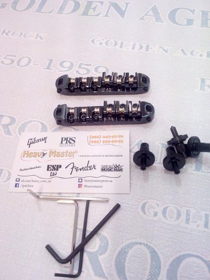 Тюноматик струнотримач роликовий бридж Saddle Tune-o-matic для гітари електрогітари Gibson SG Les Paul Чорн | Зображення 8