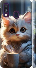 Чохол на Samsung Galaxy A40 2019 A405F Білий кіт "5646m-1672-2448"