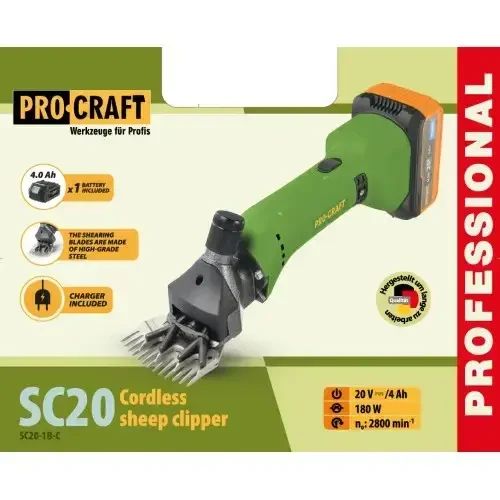 Акумуляторна машинка для стрижки овець Procraft SC20 (з 1 акб) | Зображення 1