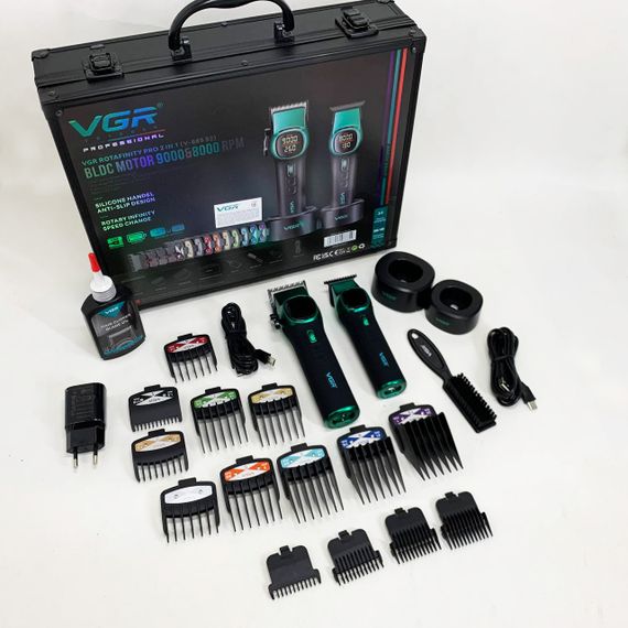 Акумуляторная машинка для стрижки VGR V-885 S2 GREEN, Надежная машинка для стрижки ZW-13 | Зображення 3