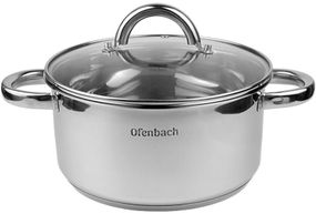 Каструля індукційна Ofenbach Casserole із нержавіючої сталі 3л зі скляною кришкою