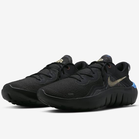 Кроссовки мужские Nike Flex Run CW3408-001 (черные, для бега, повседневные, текстиль, логотип найки) | Зображення 3