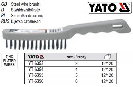 Щітка YATO Польща сталь 4 ряду YT-6354