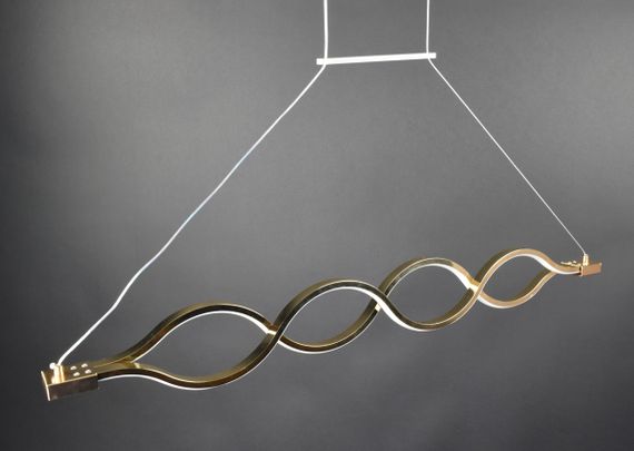 Люстра світлодіодна підвісна LED світильник для квартири на стелю лед 27440 Золото 30-110х6х102 см. | Зображення 2