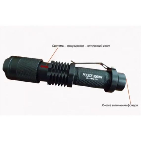 Фонарик тактический ручной Police BL-1812-T6 | Карманный фонарь с usb зарядкой | ND-921 Фонарик bl | Зображення 7