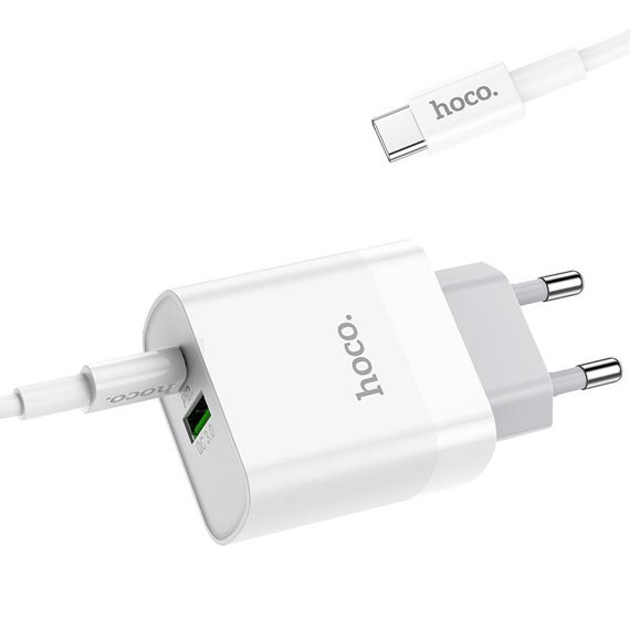 СЗУ HOCO C80A Rapido PD20W+QC3.0 Type-C + USB + Type-C to Type-C cable | Зображення 2