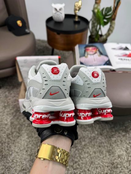 Кросівки Supreme Shox Ride 2 SP Grey White Red (топ якість) 45 28 | Зображення 8
