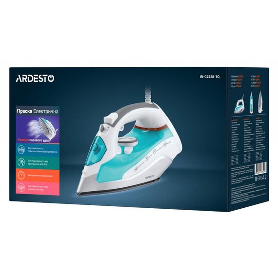 Праска Ardesto IR-C2228-TQ/2200Вт/280мл/пар/ самоочищення /антикапля /керам (IR-C2228-TQ) | Зображення 7