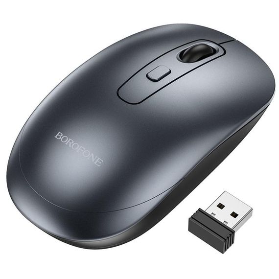 Миша бездротова Borofone BG13 Winner 2.4G Black / Metal gray | Зображення 5