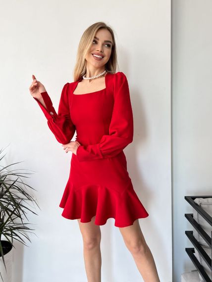 Жіноча сукня футляр червоного кольору р.XL 408404 | Зображення 3