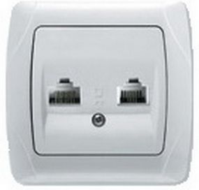 Розетка сетевая RJ11 и RJ45 CARMEN VI-KO 25.18.0110